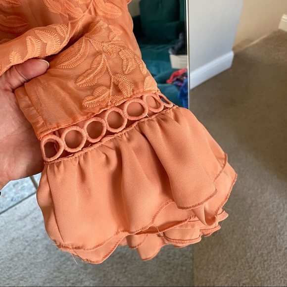 Goodnight Macaroon Creamy Orange Floral Ruffle Dress - Picture 6 of 9